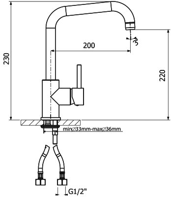 Смеситель для кухни Florentina Дельта AV Бежевый 