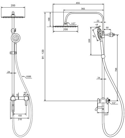 Душевая система WesnaArt Eko EKO05-314 Сатин 