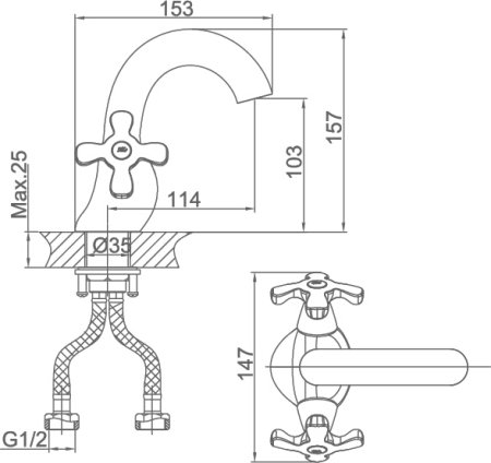Смеситель D&K Lorsch Hessen DA1412101 для раковины 
