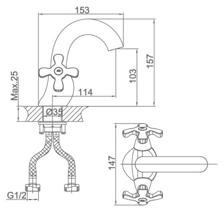 Смеситель D&K Lorsch Hessen DA1412101 для раковины 