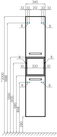 Подвесной шкаф Aquaton Лофт Фабрик 34 1A242803LTDY0 Дуб кантри 