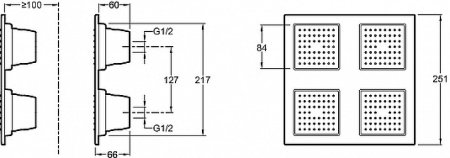 Верхний душ Jacob Delafon Watertile E8030-CP Хром 