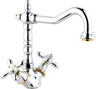Смеситель для кухонной мойки Timo Ritz 0143FK chrome-gold 