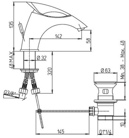 Смеситель для раковины Paini F1CR211KM Хром 