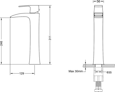 Смеситель Timo Lumi 4211/00F для раковины 