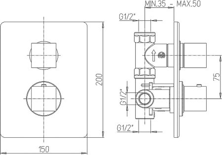 Смеситель для душа Paini Dax-R 84PZ690TH Черный матовый 