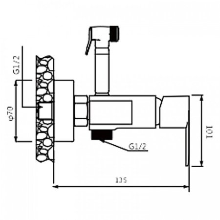 Смеситель для душа с гигиеническим набором ViEiR V243553 Хром 