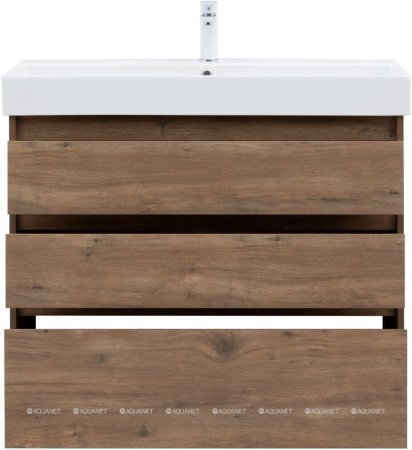 Тумба с раковиной Aquanet Nova Lite 100 дуб рустикальный (3 ящика) 