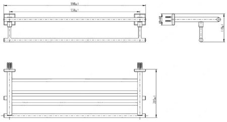 Полка для полотенец Melana MLN-862003 Сатин Хром 