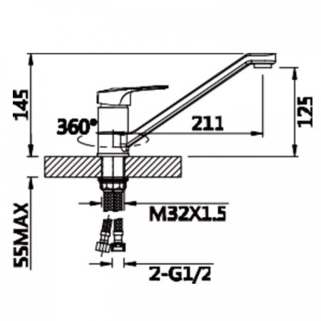 Cмеситель для кухни ViEiR V093520 Хром 