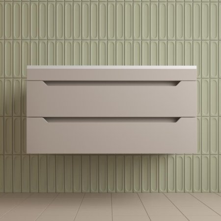 Тумба подвесная Style Line "Остин" под раковину Фортуна 100 2 ящ крем эмаль PLUS 