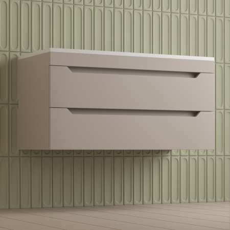 Тумба подвесная Style Line "Остин" под раковину Фортуна 100 2 ящ крем эмаль PLUS 