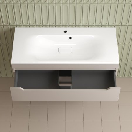 Тумба подвесная Style Line "Остин" под раковину Фортуна 100 2 ящ крем эмаль PLUS 