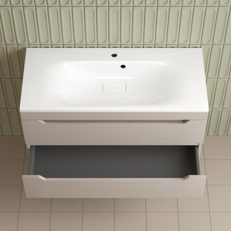 Тумба подвесная Style Line "Остин" под раковину Фортуна 100 2 ящ крем эмаль PLUS 