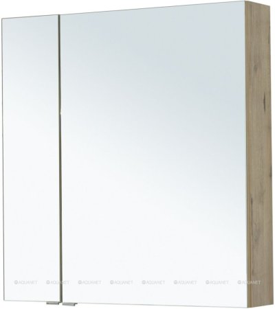Зеркало-шкаф Aquanet Алвита New 80 дуб веллингтон белый 