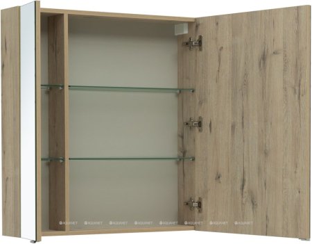 Зеркало-шкаф Aquanet Алвита New 80 дуб веллингтон белый 