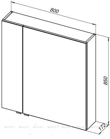 Зеркало-шкаф Aquanet Алвита New 80 дуб веллингтон белый 