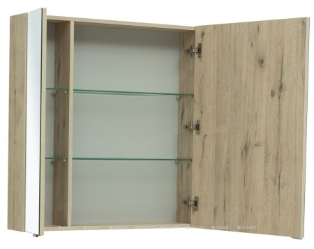 Зеркальный шкаф Aquanet Алвита New 100 дуб веллингтон белый 