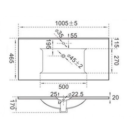 Раковина CeramaLux YJ807-100 врезная 