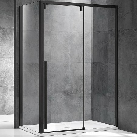 Душевой уголок Vincea Lugano 130х100 VSR-1L1013CLB-1 профиль Черный стекло прозрачное 