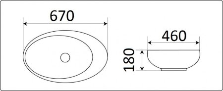 Раковина CeramaLux 78456-1 накладная 