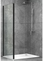 Душевая перегородка Abber S80B 80x190 профиль Черный стекло прозрачное