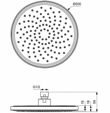 Верхний душ Ideal Standard Ideal Rain BD140XG Черный шелк 