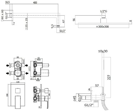 Душевая система Paffoni Elle KITEL018CR/MKING Хром 