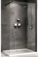 Душевая перегородка Abber Immer Offen 90 AG61090B профиль Черный стекло прозрачное