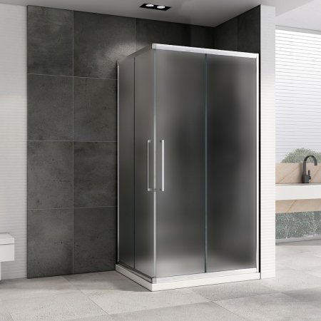 Душевой уголок Abber Schwarzer Diamant 120x80 AG02128MH профиль Хром стекло матовое 