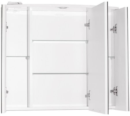 Зеркальный шкаф Style Line Жасмин 2 80 С Люкс ЛС-000010036 с подсветкой Белый глянец 