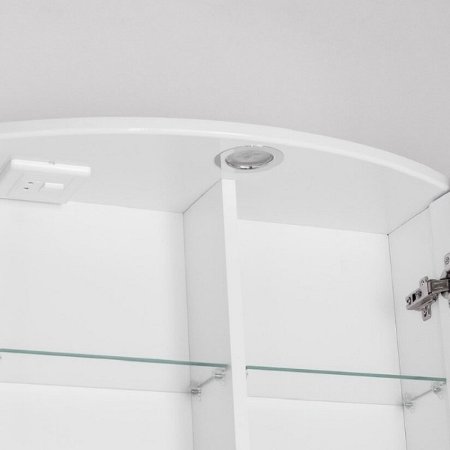 Зеркальный шкаф Style Line Жасмин 2 80 С Люкс ЛС-000010036 с подсветкой Белый глянец 