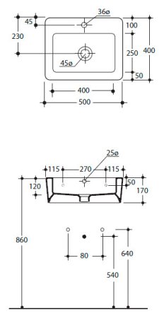 Раковина Kerasan Ego 324101 50 см 