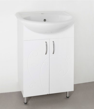 Тумба под раковину Style Line Эко Фьюжн 9 Уют 55 Белый глянец 