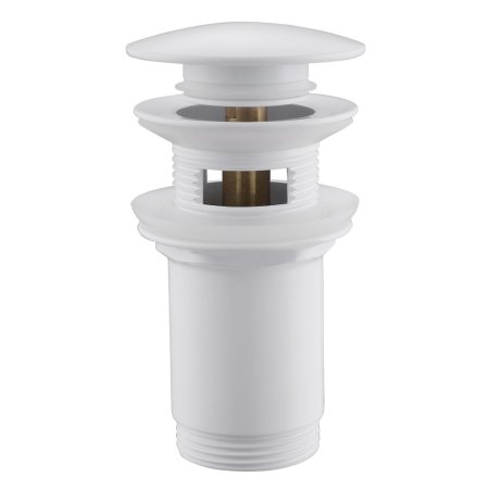 Донный клапан ABBER AF0010W с переливом, белый 