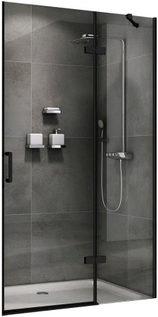 Душевая дверь Abber Zart 90 AG08090B профиль Черный стекло прозрачное 