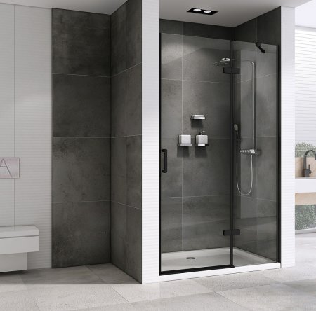 Душевая дверь Abber Zart 90 AG08090B профиль Черный стекло прозрачное 