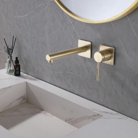 Смеситель для раковины Abber Emotion AF8812G Золото матовое 