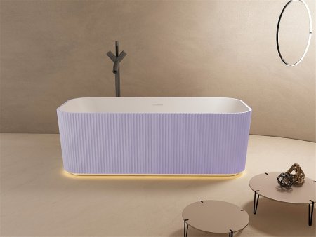 Ванна из искусственного камня Abber Stein 170x75 AS9663Violett Фиолетовая без гидромассажа 