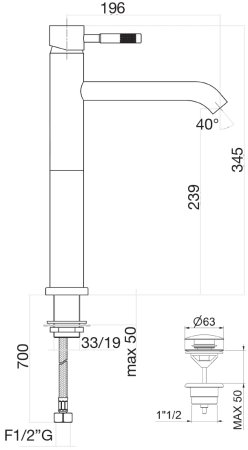 Смеситель для раковины Fiore XENON 44CR5288, хром 