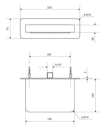 Излив Excellent Krotos AREX.8025BL для ванны, черный 