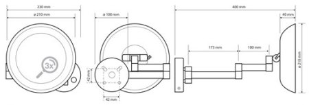 Косметическое зеркало Bemeta 116101802 с подсветкой 
