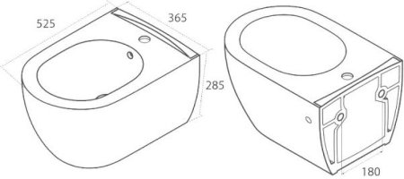 Биде Boheme Bianca 964-W подвесное Белый глянец 