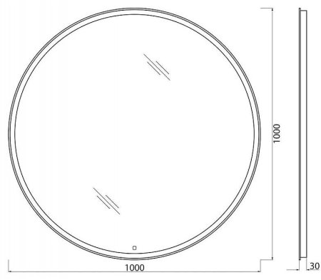 Зеркало BelBagno SPC-RNG-1000-LED-TCH с подсветкой с сенсорным выключателем 