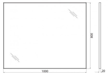 Зеркало BelBagno SPC-AL-1000-800 в алюминиевой раме 