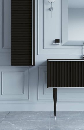 Шкаф пенал Boheme Armadi Art Vallessi Avantgarde Canale 35 846-BCR подвесной Черный Хром 