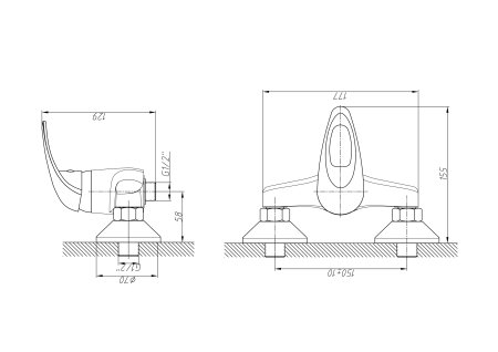 Смеситель однорычажный для душа HAIBA HB2003 хром 