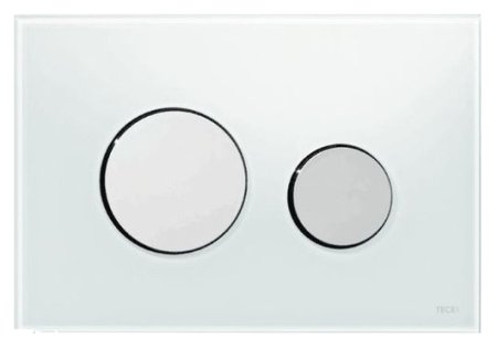 Кнопка смыва TECE Loop 9240660 белое стекло, кнопка хром 