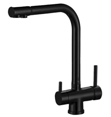 Смеситель для кухонной мойки ZorG Granit ZR 348 YF BLACK черный 