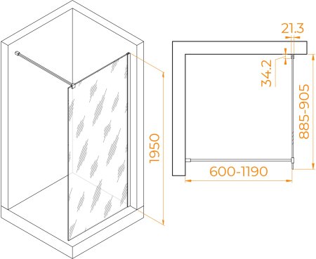 Душевая перегородка RGW WA-001 900 